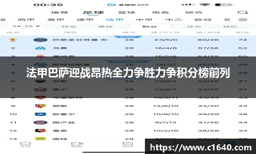 法甲巴萨迎战昂热全力争胜力争积分榜前列